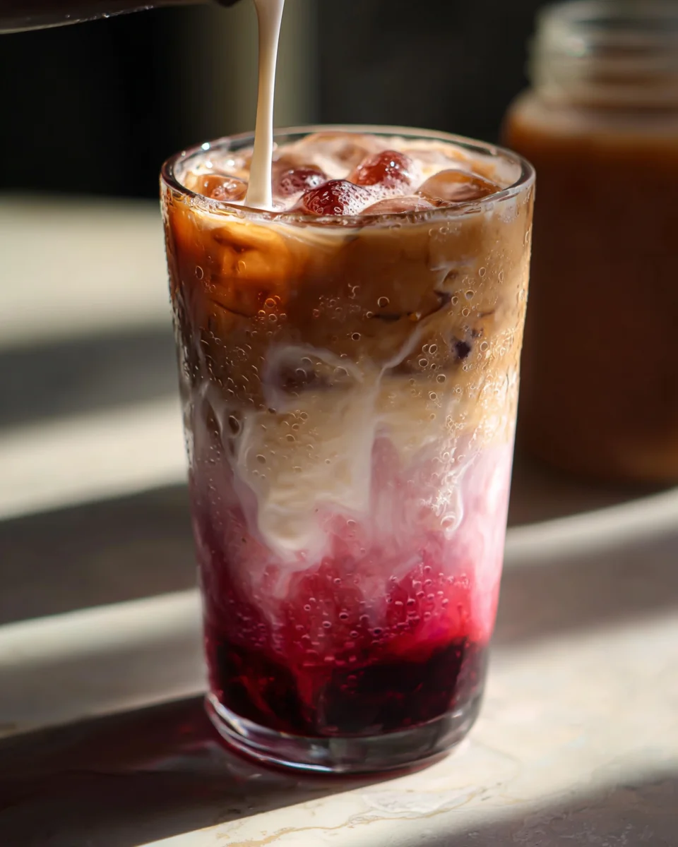 Cherry Vanilla Iced Latte Cherry