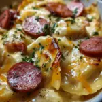 Crockpot Pierogi Casserole with Kielbasa