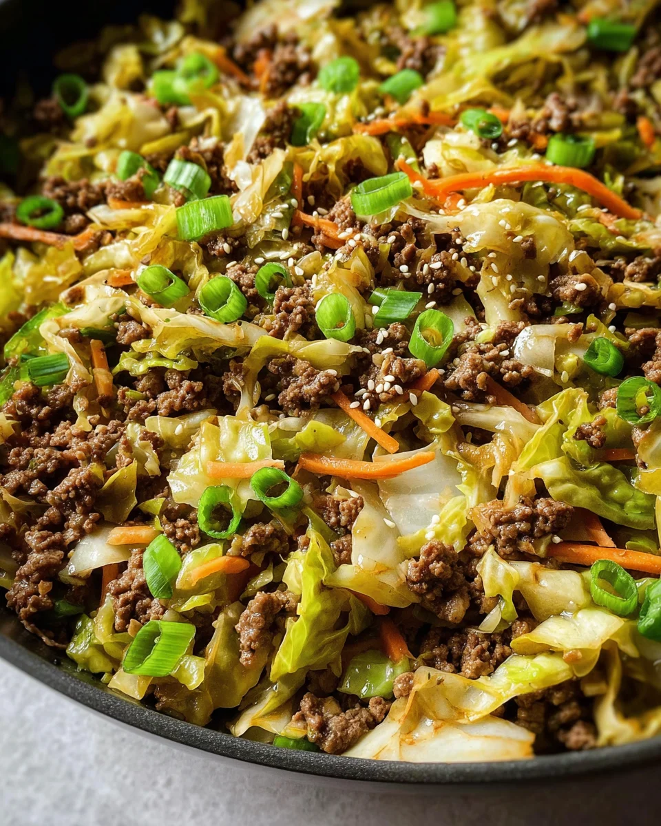 Easy Asian Ground Beef and Cabbage Stir Fry Easy