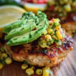 Chicken Burgers With Avocado Corn Salsa
