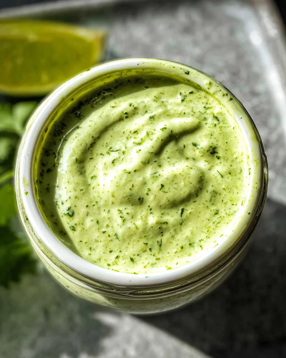 Creamy Cilantro Garlic Sauce With Jalapeños Creamy