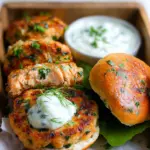 Fresh Salmon Burgers with Tzatziki Dressing Fresh Salmon Burgers with Tzatziki Dressing