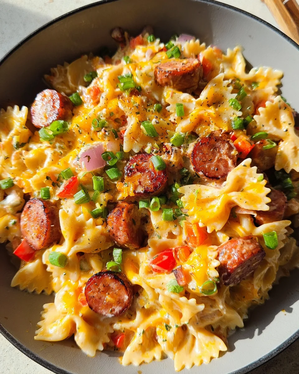 One Pan Cheesy Smoked Sausage & Pasta One Pan Cheesy Smoked Sausage & Pasta