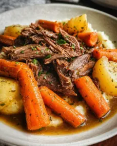 Slow Cooker Garlic Herb Pot Roast