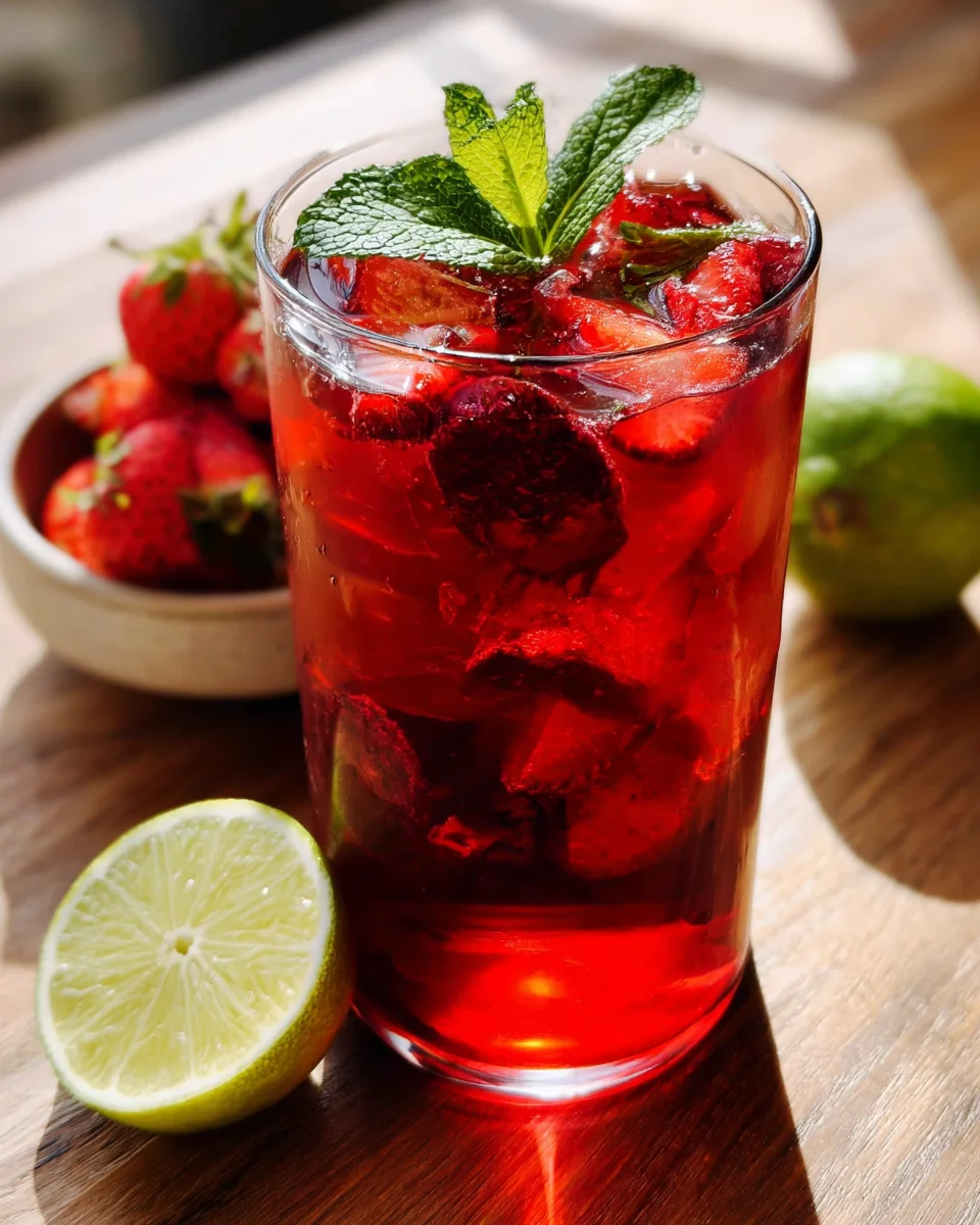 Strawberry Hibiscus Iced Tea Strawberry