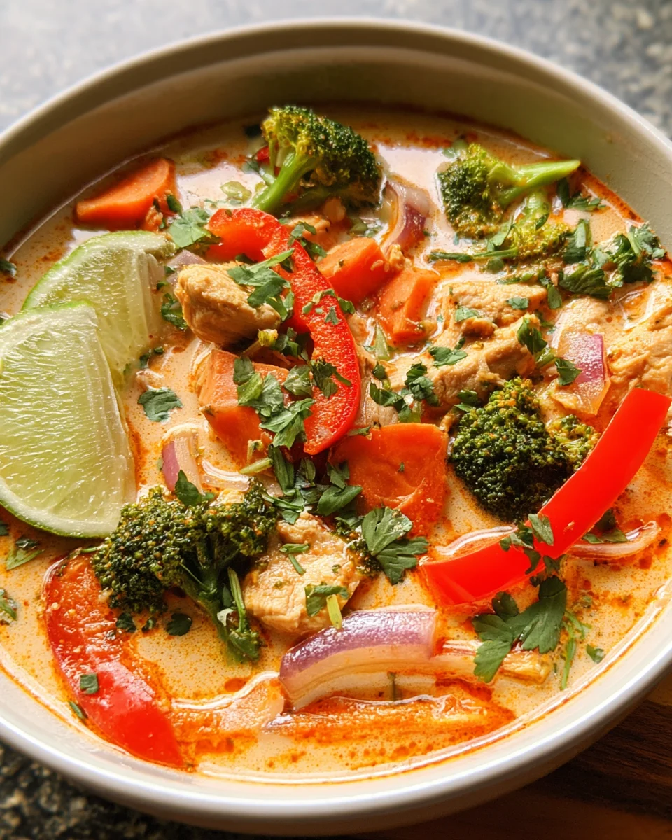Thai Coconut Curry Chicken Soup