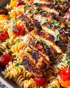 Tomato Basil Pasta with Balsamic Grilled Chicken