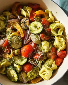 Tortellini with Pesto and Roasted Veggies